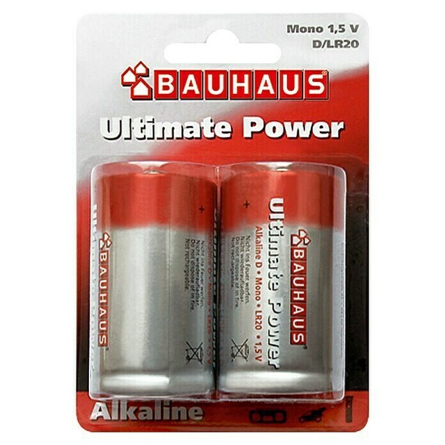 Алкална батерия BAUHAUS Ultimate Power LR20 [1]