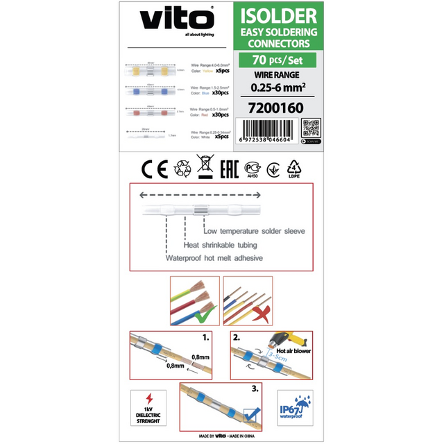 Комплект влагозащитени кабелни конектори за бързо запояване Vito [2]