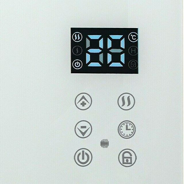 Електрически стъклен конвектор Voltomat, с термостат, IP24, 2000 W, бял [2]