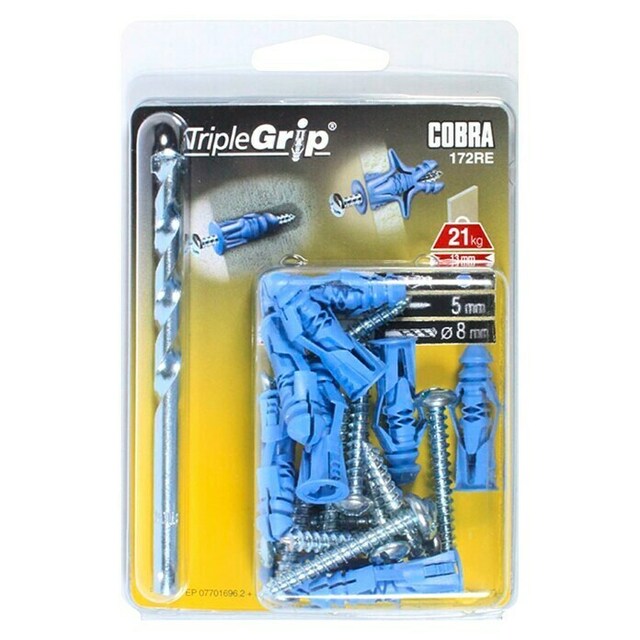 Комплект дюбели и винтове Cobra Triple Grip 172RE [1]