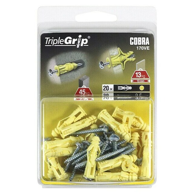 Комплект дюбели и винтове Cobra Triple Grip 170VE [1]