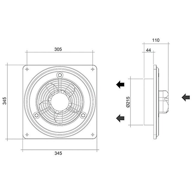 Вентилатор за външна стена Air-Circle Basic 200 [4]