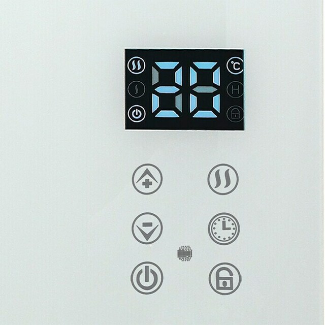 Електрически стъклен конвектор Voltomat, с термостат, IP24, 2000 W, бял [5]
