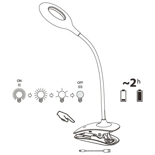 LED настолна лампа с щипка Cabado Touch [6]