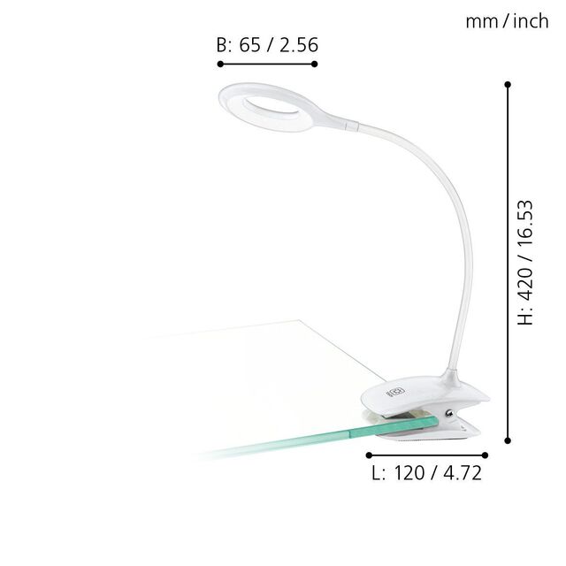 LED настолна лампа с щипка Cabado Touch [4]
