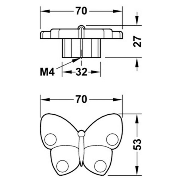 Мебелна дръжка пеперуда [2]