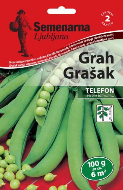 Семена за зеленчуци Semenarna Ljubljana Грах Телефон [1]