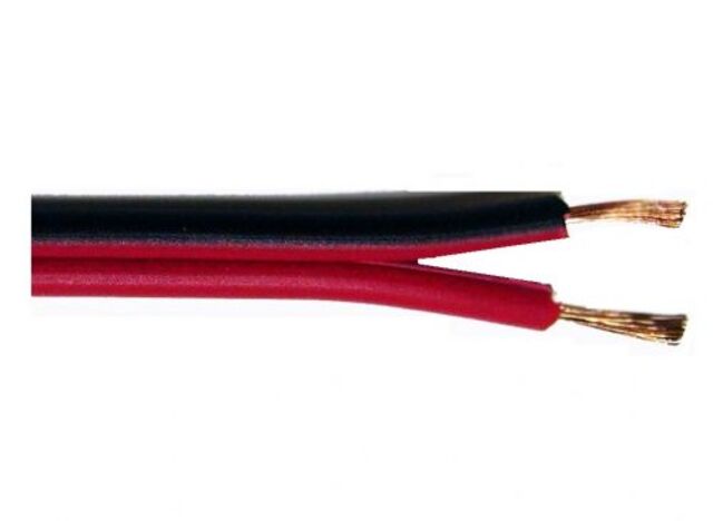 Плосък кабел с PVC изолация, A03VH-H, 2х1,5 мм²,  черен-червен, 100 м [1]