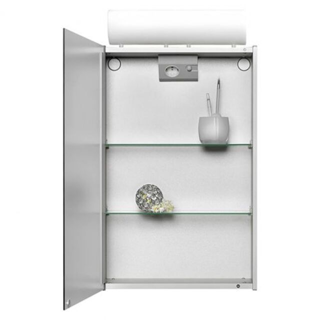 Огледален шкаф с халогенно осветление Jokey Single Alu [2]
