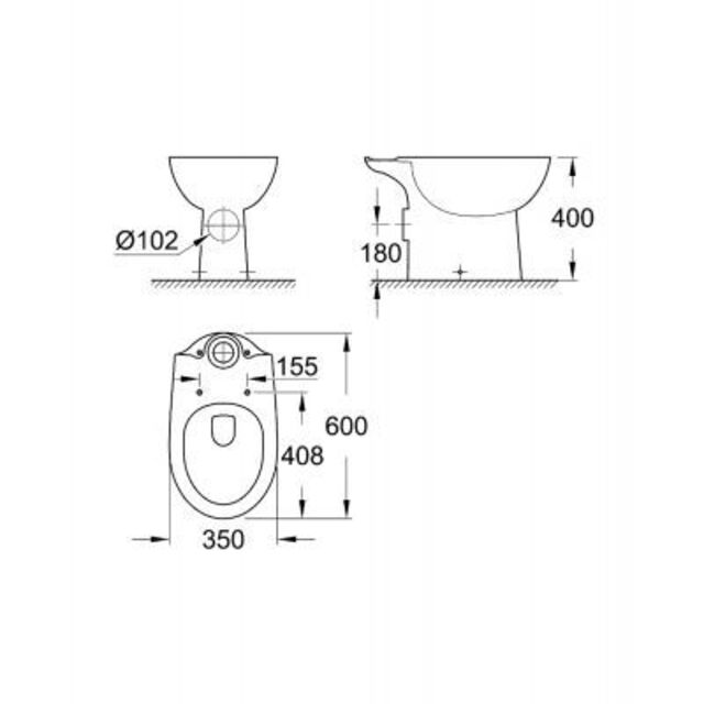 Стояща тоалетна за моноблок Grohe Bau Ceramic [2]