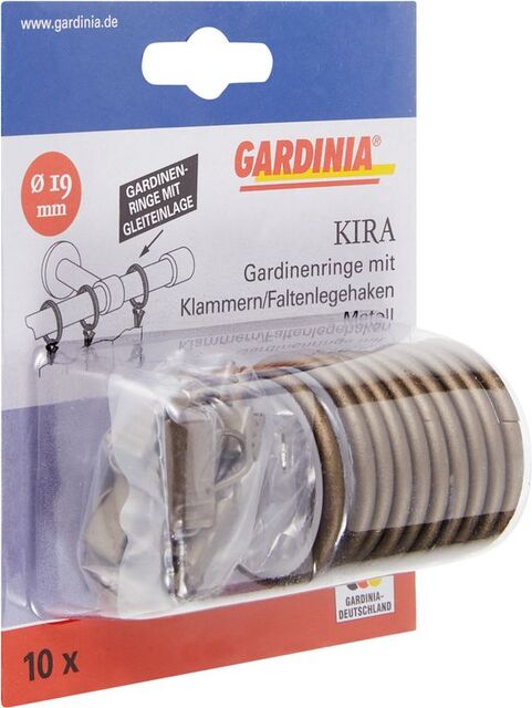 Комплект халкички с куки и щипки за корниз Gardinia Kira Cappuccino [5]