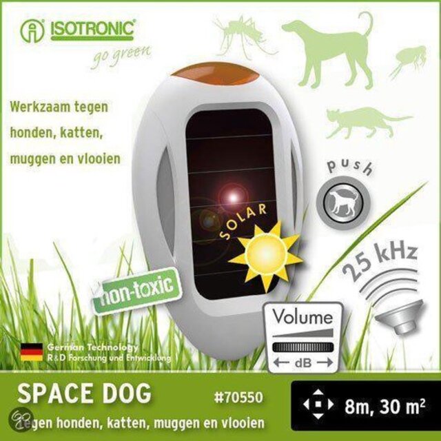 Соларен уред против кучета, котки, комари и бълхи Isotronic Spacedog [1]