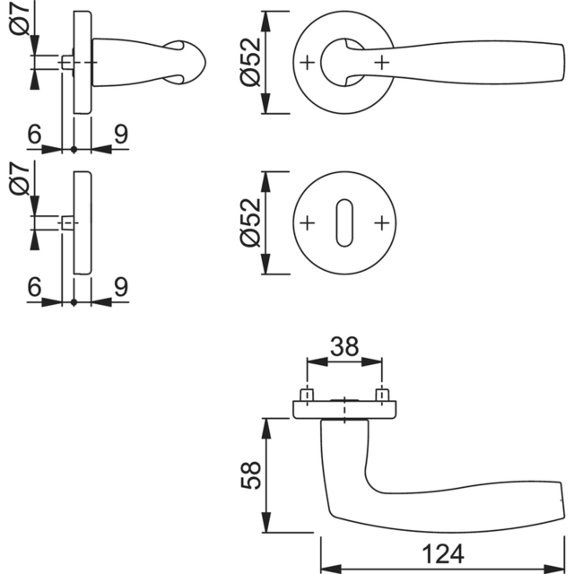 Дръжка с розетка за обикновена брава Hoppe Vitoria F9  [2]