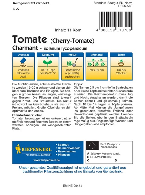Семена за зеленчуци Kiepenkerl Чери домат Charmant  [2]