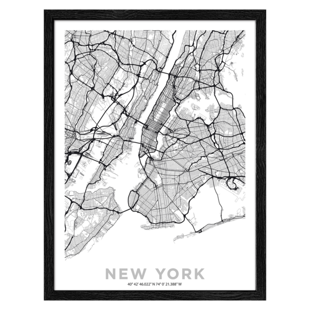 Рамкирана картина ProArt Карта Ню Йорк [1]