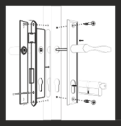 Комплект дръжка и заключване за метална градинска врата Polbram [1]