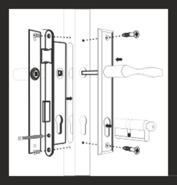 Комплект дръжка и заключване за метална градинска врата Polbram [2]