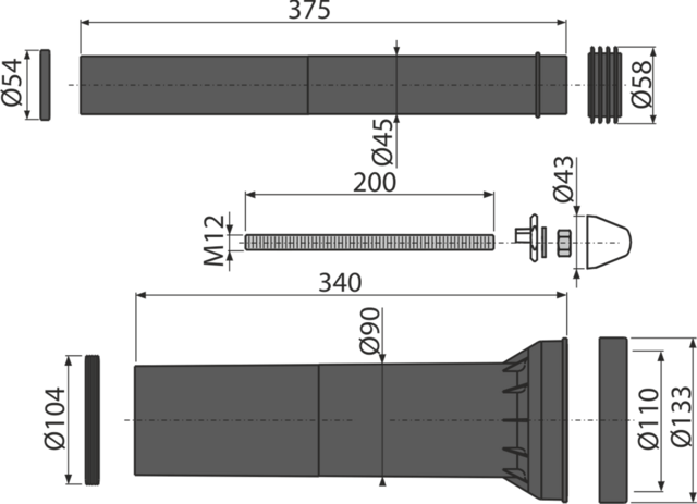 Комплект аксесоари за структура за инвалидна тоалетна Alca M9000 [2]