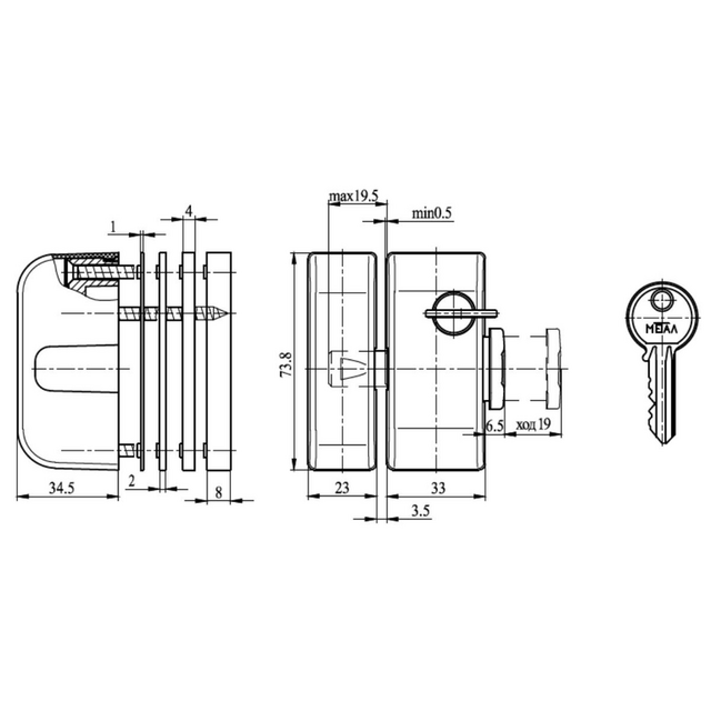 Секретна допълнителна брава за алуминиева и PVC дограма Metal [2]