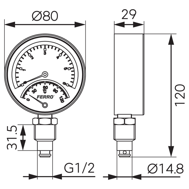 Термоманометър Ferro TM80R [2]