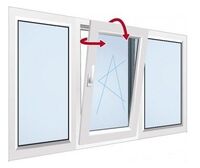 Прозорец, PVC, бял, десен, 205х135 см