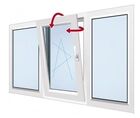 Прозорец, PVC, бял, ляв, 205х135 см [1]