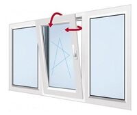 Прозорец, PVC, бял, ляв, 205х135 см