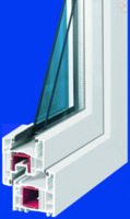 Прозорец, PVC, бял, десен, 90х90 см