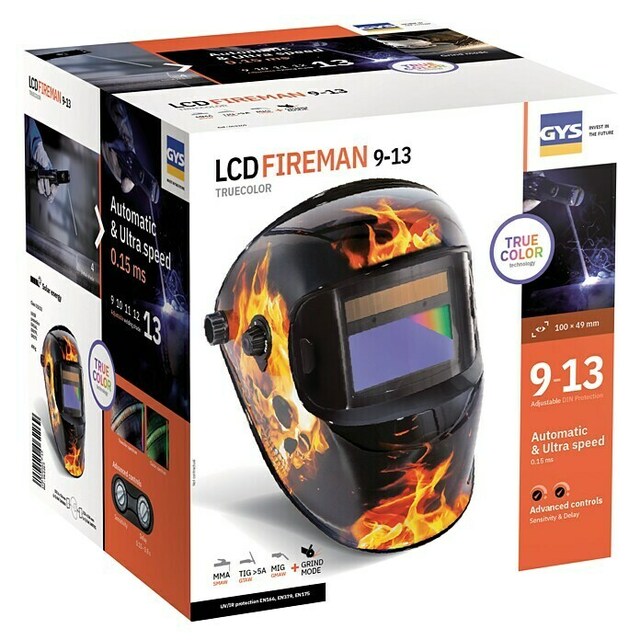 Фотосоларен заваръчен шлем Gys LCD Fireman 9-13 [2]