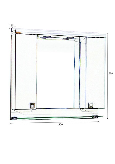 Огледален шкаф с LED осветление Етна 80 [5]