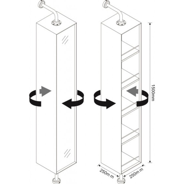 Въртяща PVC колона за баня Inter Ceramic Блейк 2525МВ [3]