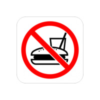 Стикер „Забранено внасяне на храни и напитки“