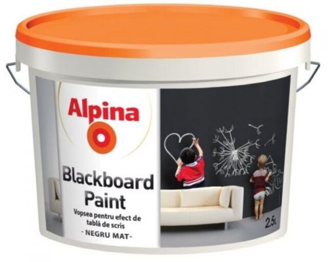 Боя за черна дъска Alpina, на водна основа, черна, мат, 2,5 л [1]
