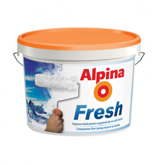 Интериорна боя Alpina Fresh, мат, бяла, [1]