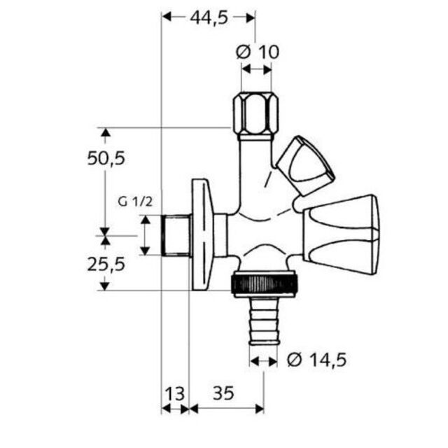 Комбиниран вентил за свързване на уреди Schell Sanland [2]