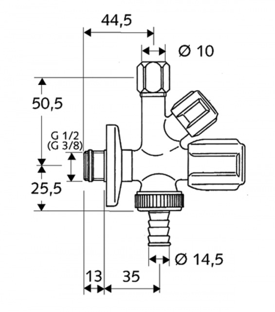 Комбиниран вентил за свързване на уреди Schell Comfort  [2]