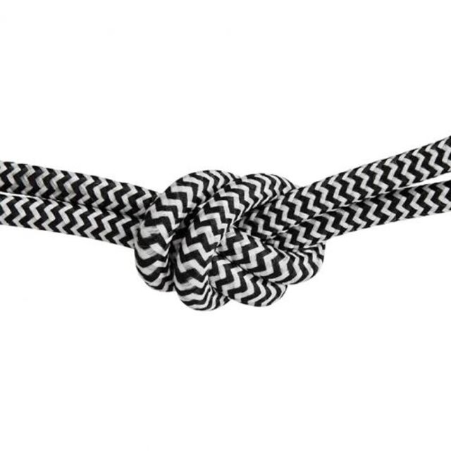 Текстилен кабел Home Sweet Home, черно-бял, 3x0,75 мм² [1]