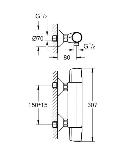Термостатен смесител за душ Grohe Precision Start [2]