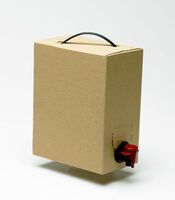 Картонена кутия за съхранение на метализирана торба за вино