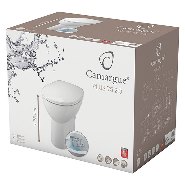 Стояща тоалетна без ръб, с повишена височина Camargue WC Plus 75 2.0 [2]