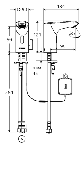 Сензорен смесител за умивалник Schell Xeris E HD-M small [2]