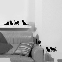 Декоративен стикер Черни котки