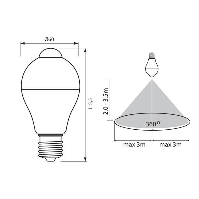 LED крушка със сензор за движение Vivalux Sigma [2]