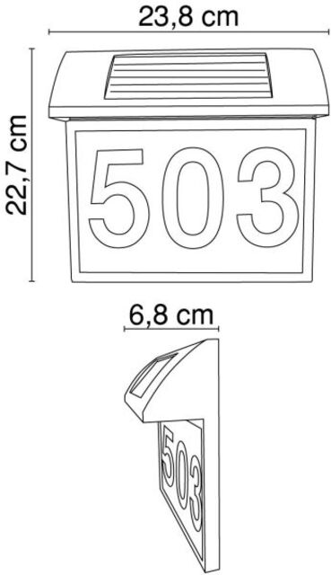 LED соларна лампа Globo Номер на къща [4]